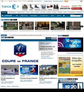 La nouvelle page info du site internet de France 3 Lorraine